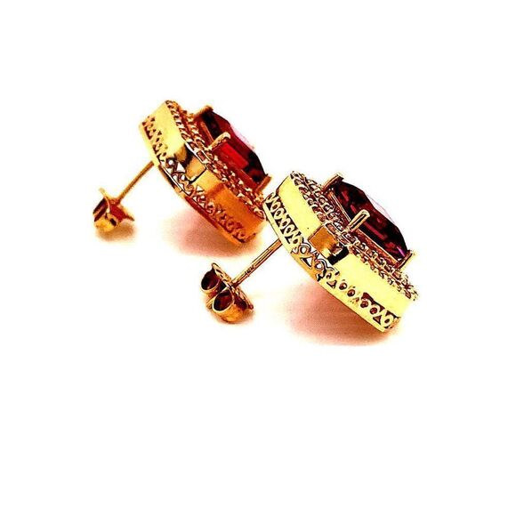 Natural Tourmaline Diamond Earrings 14k Gold 4.47 TCW Certified $6,970 112167 - Picture 6 of 13